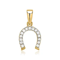 333 Echtgoldanhänger als Hufeisen mit Steinen GP0192SL