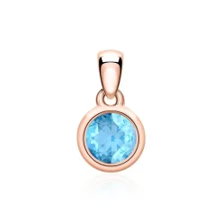 14 Karat Roségold Kette mit Blautopas BDP0033BT-14KRSLK