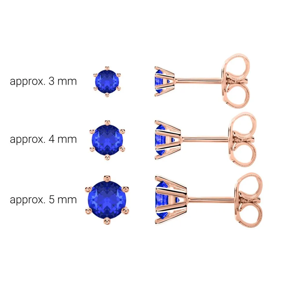 14 Karat Roségold Ohrstecker für Damen mit Saphiren BDE0028Sa-14KRSL