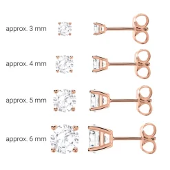 14 Karat Roségold Ohrstecker für Damen mit Weißtopasen BDE0022WT-14KRSL