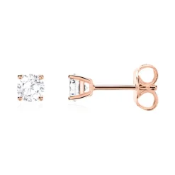 14 Karat Roségold Ohrstecker für Damen mit Weißtopasen BDE0022WT-14KRSL