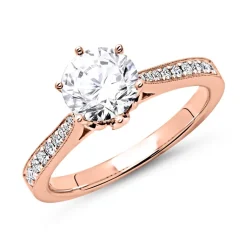 14 Karat Roségold Ring mit Diamanten DR0118SL-14KR