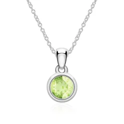 14 Karat Weißgold Anhänger für Ketten mit Peridot BDP0033Pe-14KWSL