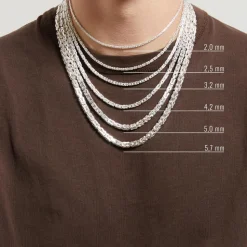 4,2 mm Königskette in Vierkant-Form aus Sterlingsilber KK0042-F