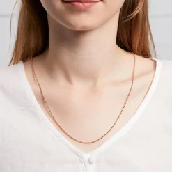 1,8 mm Kugelkette aus Sterlingsilber, rosévergoldet BC0018-R