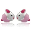 925 Silber Kinderohrstecker Hase pink KE0032