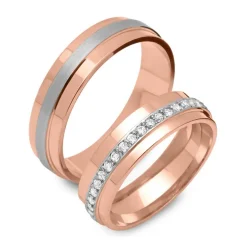 925 Vivo Silbereheringe rosévergoldet 6mm breit R8551s