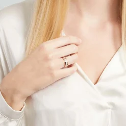 925 Vivo Silbereheringe rosévergoldet 6mm breit R8551s