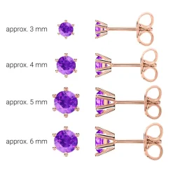 Amethyst Ohrstecker für Damen aus 585er Roségold BDE0028Am-14KRSL