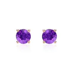 Amethyst Ohrstecker für Damen aus 14 Karat Roségold BDE0022Am-14KRSL