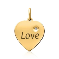 Anhänger 925 Silber vergoldet Herz Zirkonia SP0584SL