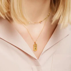 Anhänger aus vergoldetem Sterlingsilber gravierbar SP0946SL