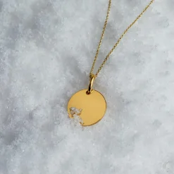 Anhänger aus vergoldetem Sterlingsilber, gravierbar SP1008SL