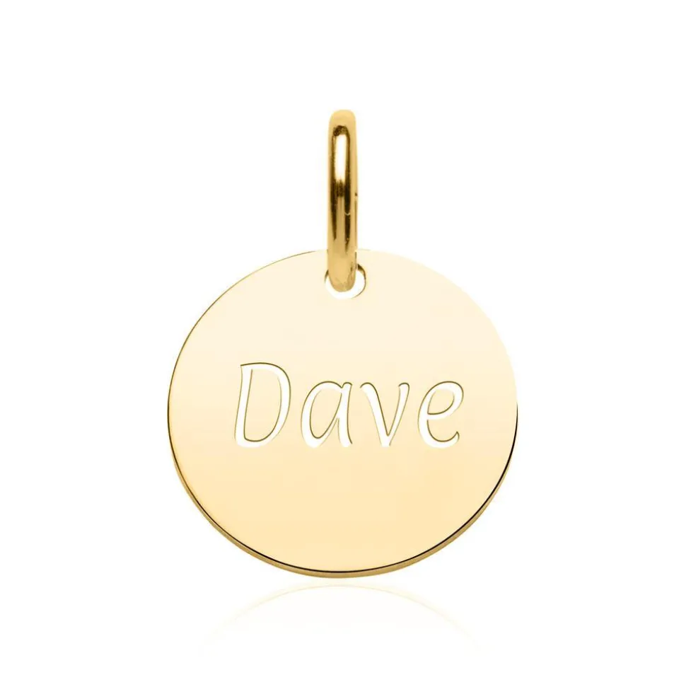 Anhänger aus vergoldetem Sterlingsilber, gravierbar SP1008SL