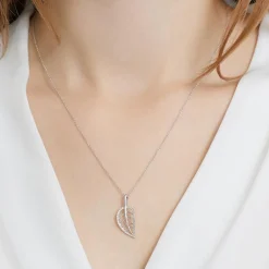 Anhänger Blatt 14K Weißgold 39 Diamanten DP0151SL