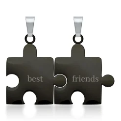 Anhänger Edelstahl Puzzleteil schwarz-schwarz P5092SL