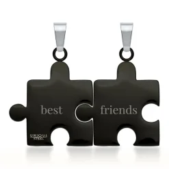 Anhänger Edelstahl Puzzleteil schwarz-schwarz P5092SL