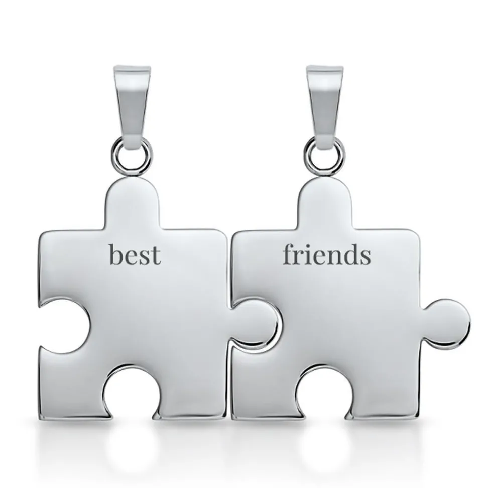 Anhänger Edelstahl Puzzleteil silbern-silbern P5093SL