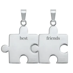 Anhänger Edelstahl Puzzleteil silbern-silbern P5093SL