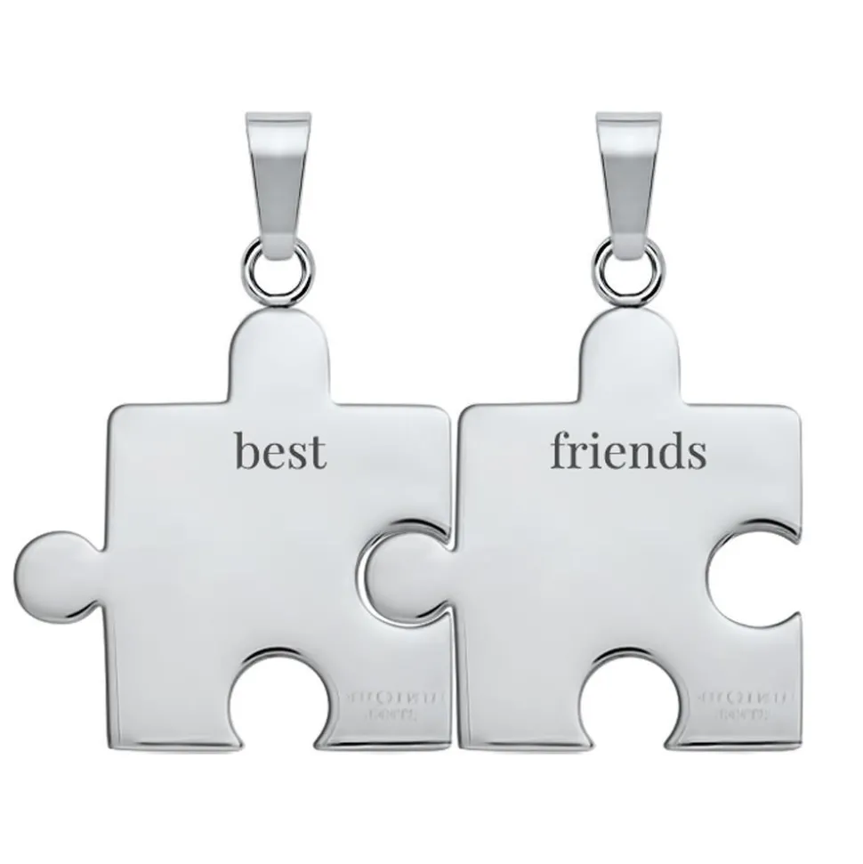 Anhänger Edelstahl Puzzleteil silbern-silbern P5093SL
