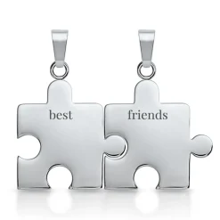 Anhänger Edelstahl Puzzleteil silbern-silbern P5093SL