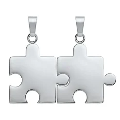 Anhänger Edelstahl Puzzleteil silbern-silbern P5093SL