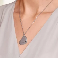 Anhänger Edelstahl zwei Herzen gravierbar P5086SL