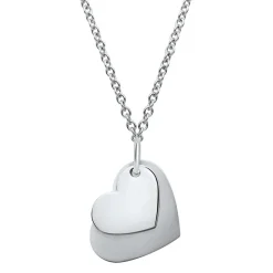 Anhänger Edelstahl zwei Herzen gravierbar P5086SL