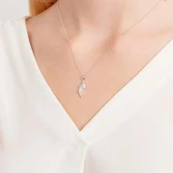 Anhänger Flügel aus 585er Weißgold mit Diamanten DP0207SL