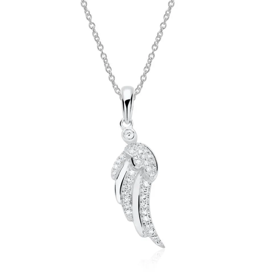 Anhänger Flügel aus 585er Weißgold mit Diamanten DP0207SL
