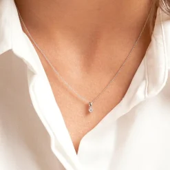 Anhänger für Damen aus 14K Weißgold mit Diamant BDP0034Di010-14KWSL