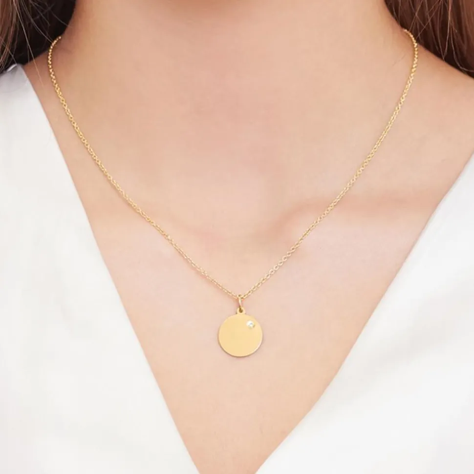 Anhänger Gravur 925er Silber IP-Gold Diamant SP0833SL