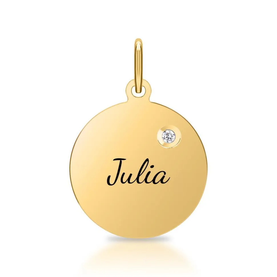 Anhänger Gravur 925er Silber IP-Gold Diamant SP0833SL