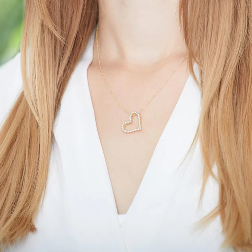 Anhänger Herz aus 585er Gold mit Diamanten BDP0020-14KGSL