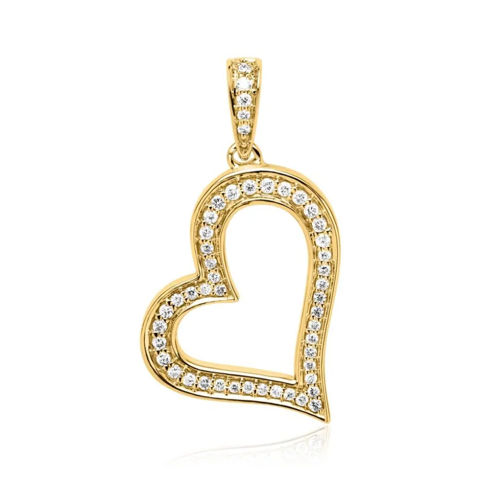 Anhänger Herz aus 585er Gold mit Diamanten BDP0022-14KGSL