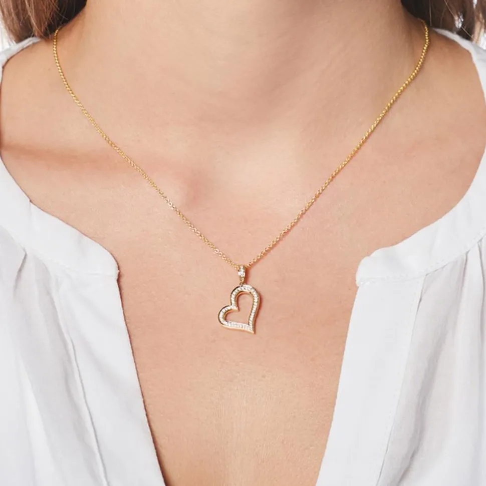 Anhänger Herz aus 585er Gold mit Diamanten BDP0022-14KGSL