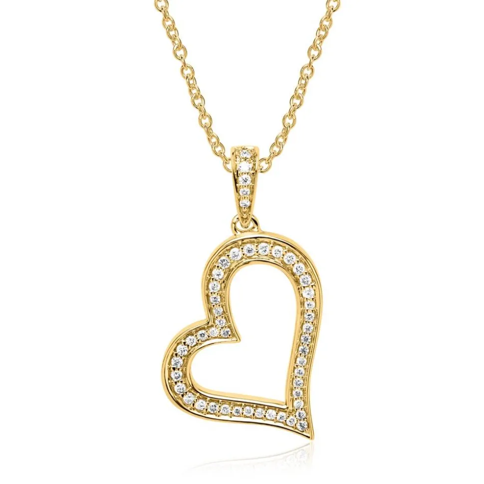 Anhänger Herz aus 585er Gold mit Diamanten BDP0022-14KGSL