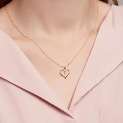 Anhänger Herz aus 585er Gold mit Diamant BDP0032-14KGSL