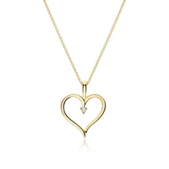 Anhänger Herz aus 585er Gold mit Diamant BDP0032-14KGSL