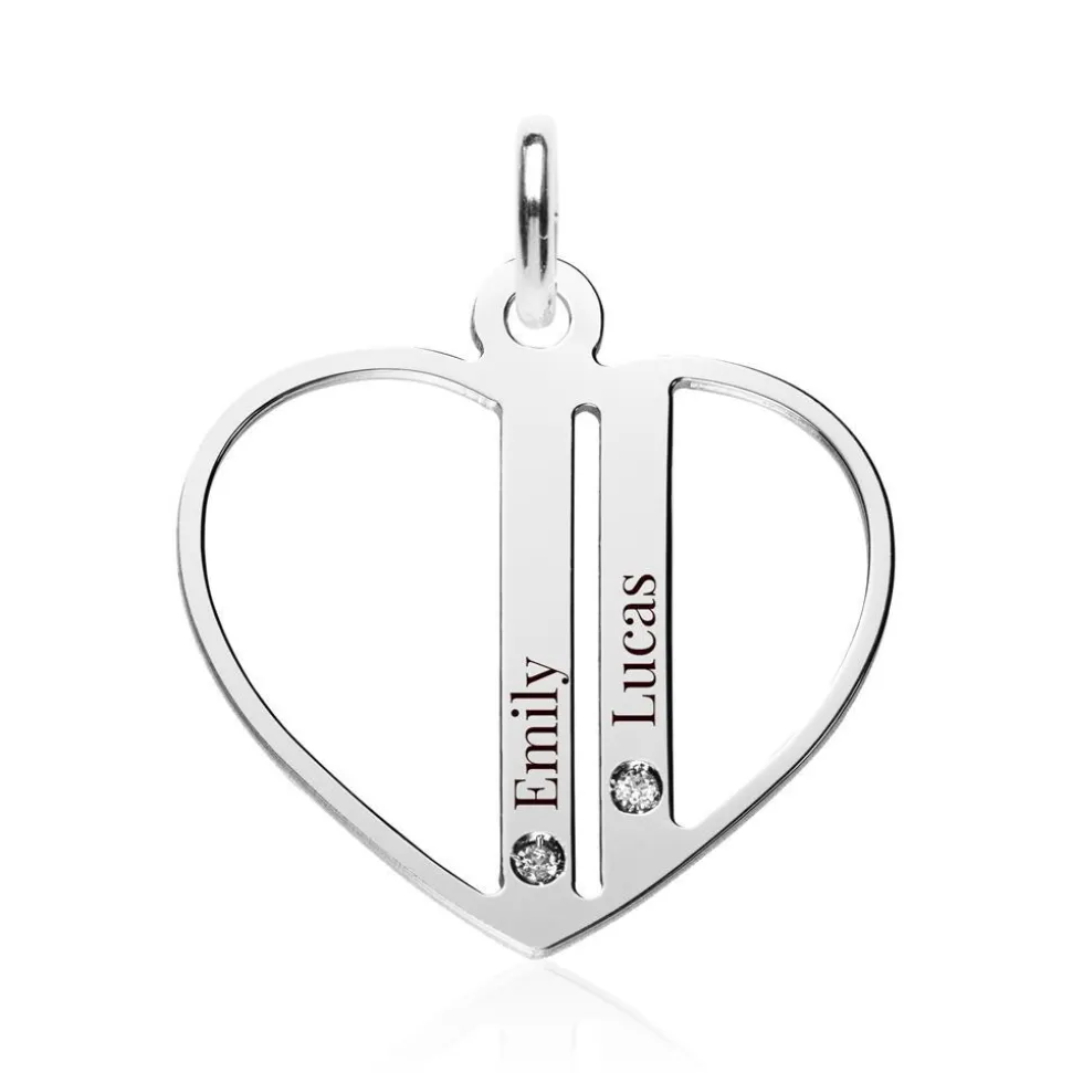 Anhänger Herz aus 925er Silber mit Zirkonia, gravierbar SP0991SL