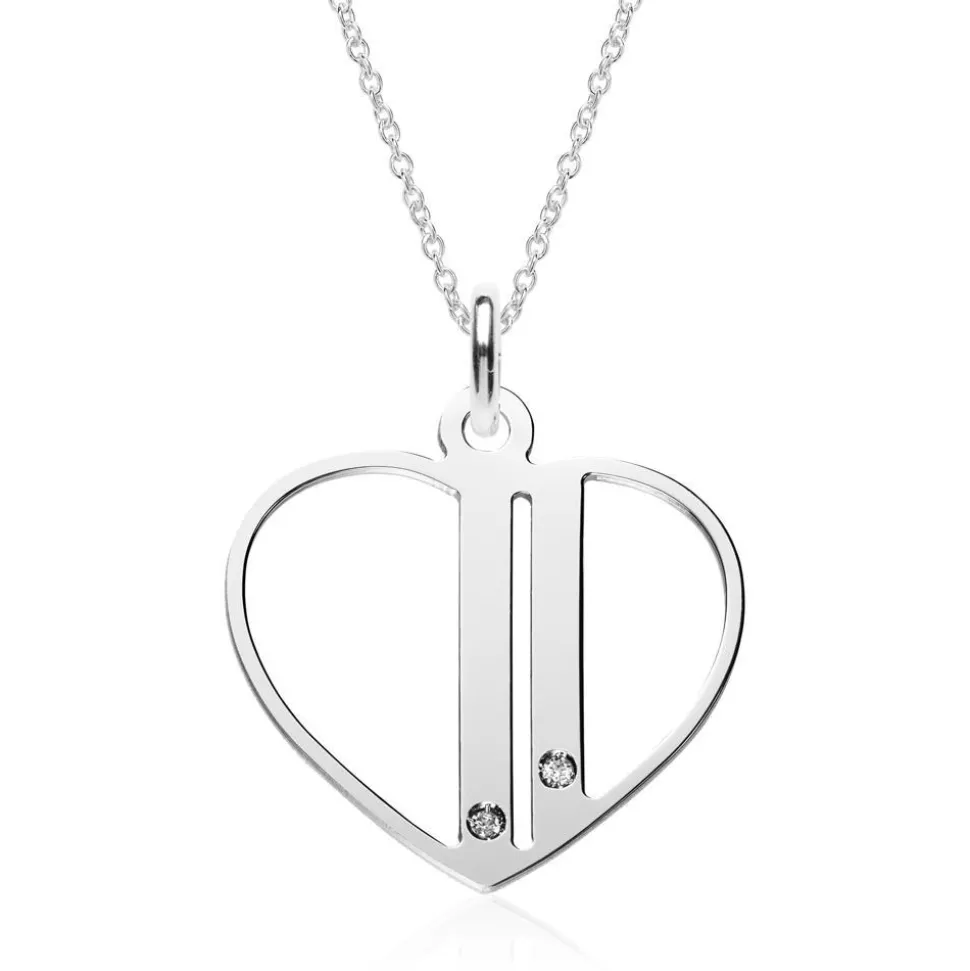 Anhänger Herz aus 925er Silber mit Zirkonia, gravierbar SP0991SL