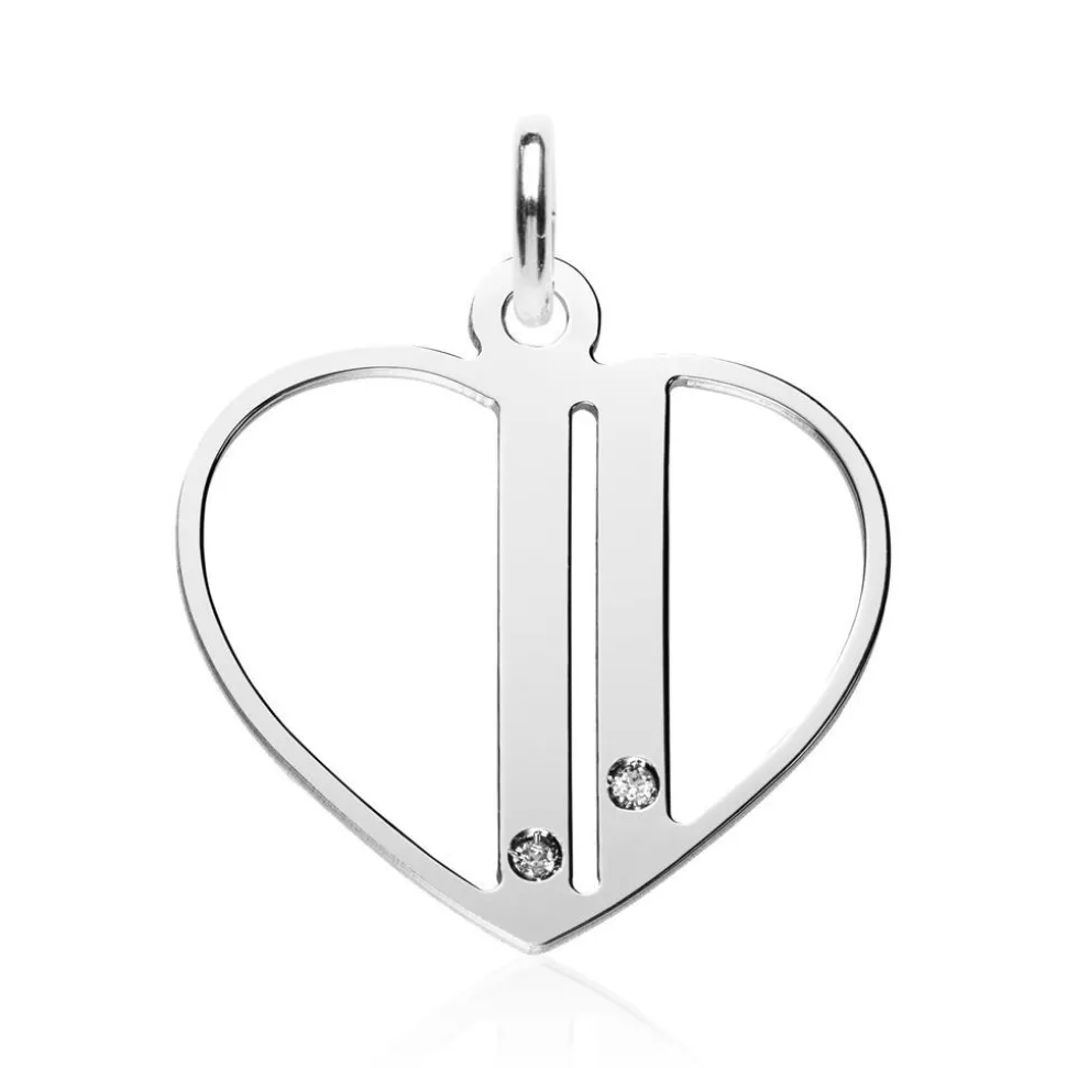 Anhänger Herz aus 925er Silber mit Zirkonia, gravierbar SP0991SL