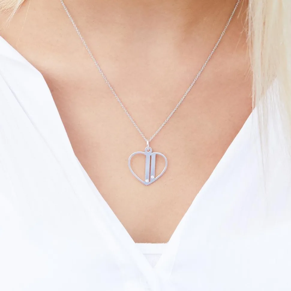 Anhänger Herz aus 925er Silber mit Zirkonia, gravierbar SP0991SL