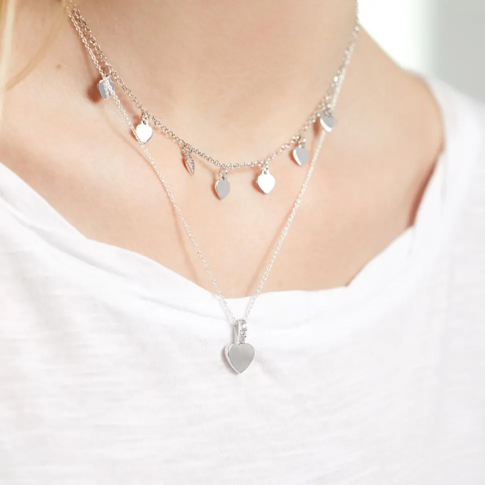 Anhänger Herz aus 925er Silber mit Zirkonia gravierbar SP0963SL