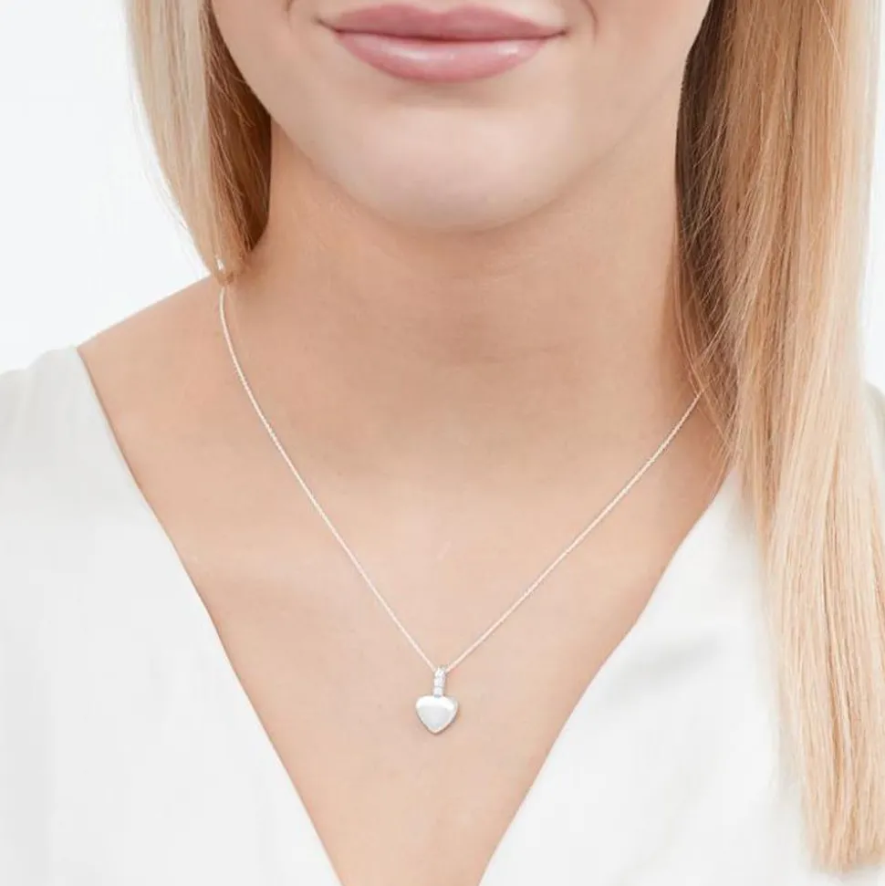 Anhänger Herz aus 925er Silber mit Zirkonia gravierbar SP0963SL