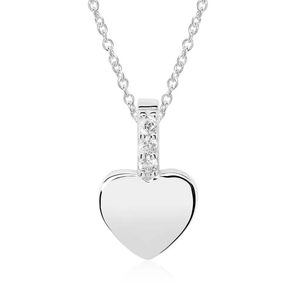 Anhänger Herz aus 925er Silber mit Zirkonia gravierbar SP0963SL