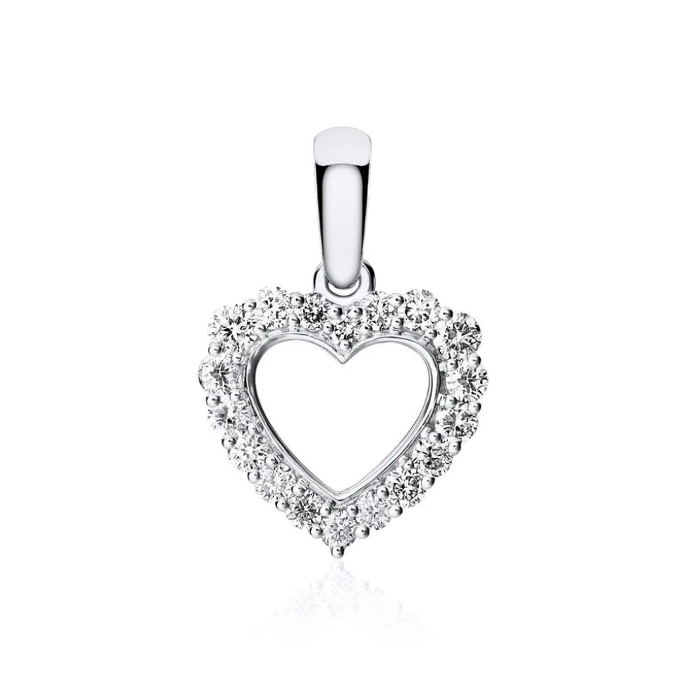 Anhänger Herz aus 750er Weißgold mit Brillanten BDP0026-18KWSL
