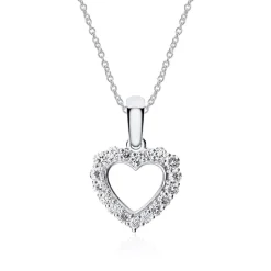 Anhänger Herz aus 750er Weißgold mit Brillanten BDP0026-18KWSL