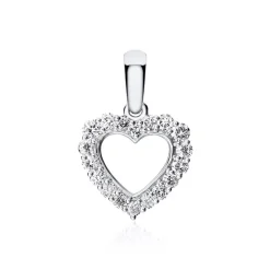 Anhänger Herz aus 750er Weißgold mit Brillanten BDP0026-18KWSL