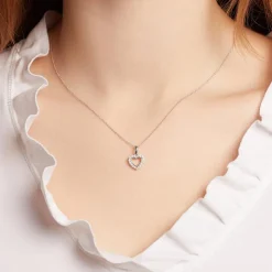 Anhänger Herz aus 750er Weißgold mit Brillanten BDP0026-18KWSL